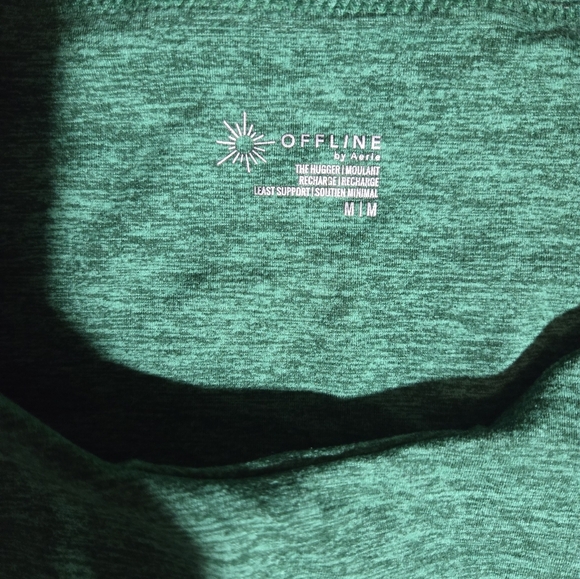 Medium Aerie Green Sleeveless Crop Top Spoets Bra Athleisure Athletic Wear Yoga - Picture 3 of 3